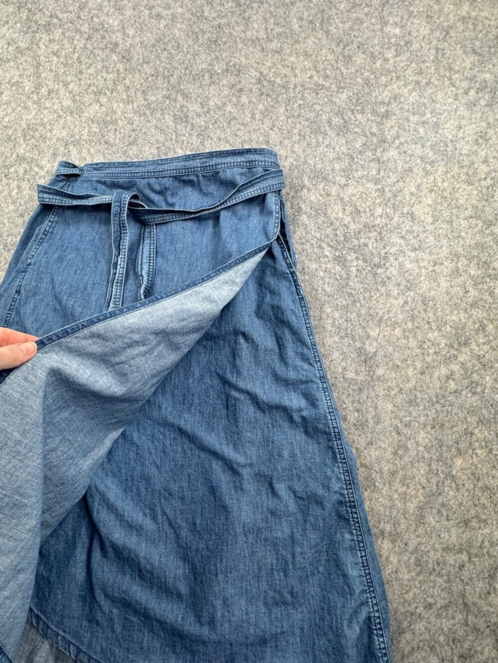Gap 1969 Denim Wrap Skirt Sz XL Knee Length Pockets - Picture 5 of 12